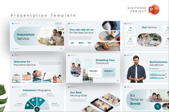 Bright Clean Insurance Service PowerPoint Template